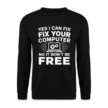 Administrator Support Nerd Computer Tech - Unisex Pullover - Schwarz - Vorne - Alina (178cm) & Michal (187cm)