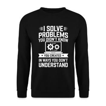 Administrator Support Nerd Computer Tech - Unisex Pullover - Schwarz - Vorne - Alina (178cm) & Michal (187cm)
