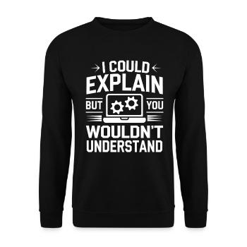 Administrator Support Nerd Computer Tech - Unisex Pullover - Schwarz - Vorne - Alina (178cm) & Michal (187cm)