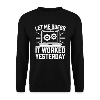 Administrator Support Nerd Computer Tech - Unisex Pullover - Schwarz - Vorne - Alina (178cm) & Michal (187cm)