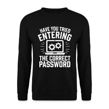 Administrator Support Nerd Computer Tech - Unisex Pullover - Schwarz - Vorne - Alina (178cm) & Michal (187cm)