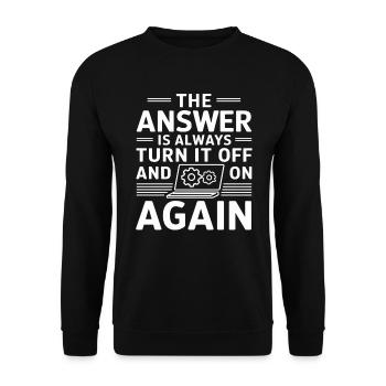 Administrator Support Nerd Computer Tech - Unisex Pullover - Schwarz - Vorne - Alina (178cm) & Michal (187cm)