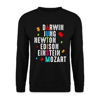 Autism - Unisex Sweatshirt - black - Front - Alina (178cm) & Michal (187cm)