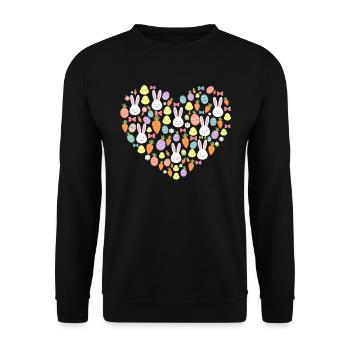 Easter Eggs Bunnies American Flag - Unisex Sweatshirt - black - Front - Alina (178cm) & Michal (187cm)
