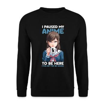 Japon Kawaii Manga Anime Anti Morning - Sweat-shirt Unisexe - noir - Devant - Alina (178cm) & Michal (187cm)
