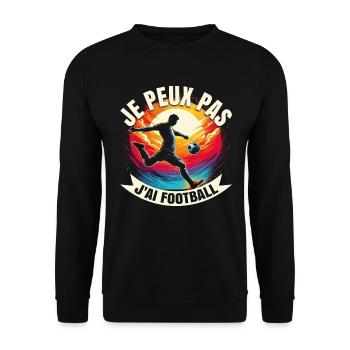 Geschenke Fußball Ich kann nicht Ich habe Fußball Humor Fuß - Unisex Pullover - Schwarz - Vorne - Alina (178cm) & Michal (187cm)