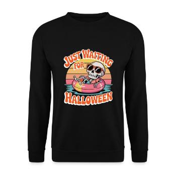 Chill Skeleton Halloween Vibes - Unisex Sweatshirt - black - Front - Alina (178cm) & Michal (187cm)