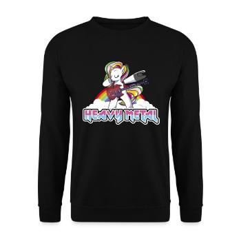death metal unicorn 3 - Unisex Pullover - Schwarz - Vorne - Alina (178cm) & Michal (187cm)