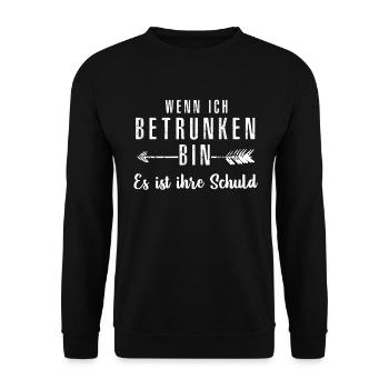 when I'm drunk - Unisex Sweatshirt - black - Front - Alina (178cm) & Michal (187cm)