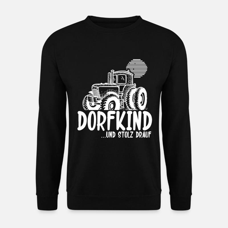 Dorfkind Sprüche design von Dorfkind Acker by - Unisex Pullover - Schwarz