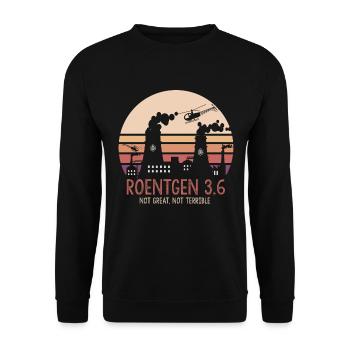 Roentgen 3.6 Not Great Not Terrible Memes Facts - Unisex Sweatshirt - black - Front - Alina (178cm) & Michal (187cm)
