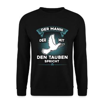 Brieftauben product Tauben Flüsterer - Unisex Sweatshirt - black - Front - Alina (178cm) & Michal (187cm)