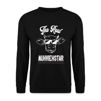 Muh vieh star 35 - Unisex Sweatshirt - black - Front - Alina (178cm) & Michal (187cm)