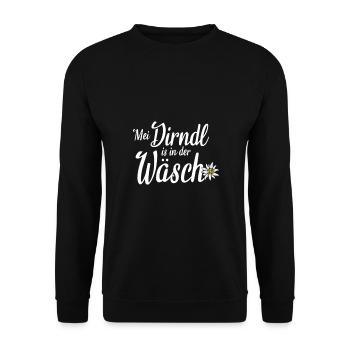 Mei Dirndl is in the wash dirndl replacement & - Unisex Sweatshirt - black - Front - Alina (178cm) & Michal (187cm)