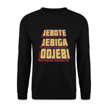 "Balkanizer" Odjebi Jebiga Jebote - Unisex Pullover - Schwarz - Vorne - Alina (178cm) & Michal (187cm)
