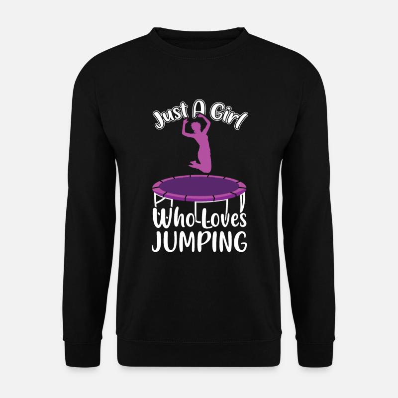 Ein Mädchen das Trampolin springen liebt - Unisex Pullover - Schwarz