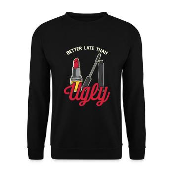 Schminken Lady - Unisex Pullover - Schwarz - Vorne - Alina (178cm) & Michal (187cm)