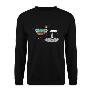 Disque de terre plate d'atterrissage lunaire - Sweat-shirt Unisexe - noir - Devant - Alina (178cm) & Michal (187cm)