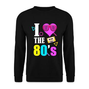 80s 90s 80s 90s - Sweat-shirt Unisexe - noir - Devant - Alina (178cm) & Michal (187cm)