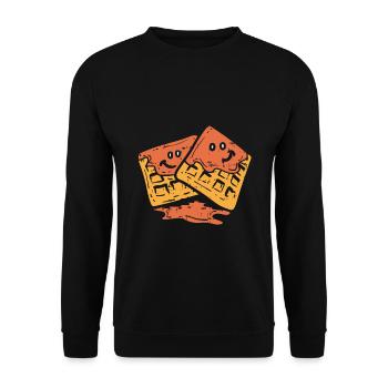 The waffles - Unisex Sweatshirt - black - Front - Alina (178cm) & Michal (187cm)