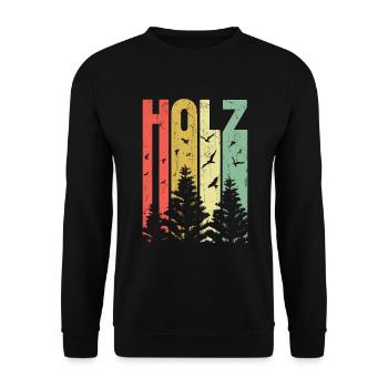 Das Holz - Unisex Pullover - Schwarz - Vorne - Alina (178cm) & Michal (187cm)