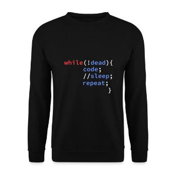 développeur informatique programmeur codeur - Sweat-shirt Unisexe - noir - Devant - Alina (178cm) & Michal (187cm)