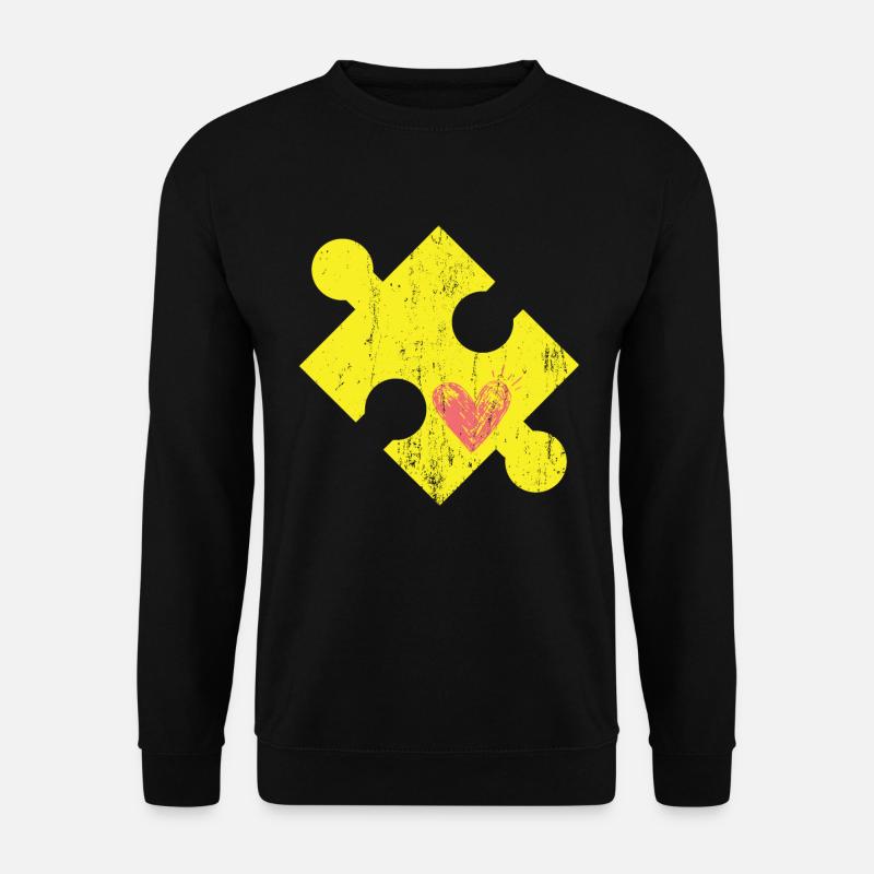Puzzleteil mit Herz - Unisex Pullover - Schwarz