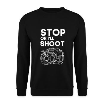 Photographe photographe photographe - Sweat-shirt Unisexe - noir - Devant - Alina (178cm) & Michal (187cm)