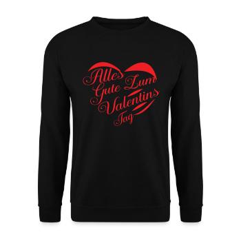 ALLES GUTE ZUM VALENTINSTAG - Unisex Pullover - Schwarz - Vorne - Alina (178cm) & Michal (187cm)