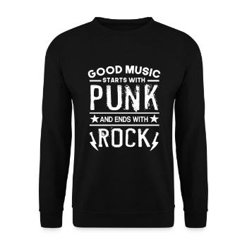 punk punk rocker punk rock - Sweat-shirt Unisexe - noir - Devant - Alina (178cm) & Michal (187cm)