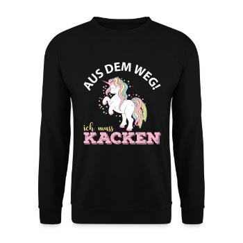 Aus dem Weg ich muss kacken - Unisex Pullover - Schwarz - Vorne - Alina (178cm) & Michal (187cm)