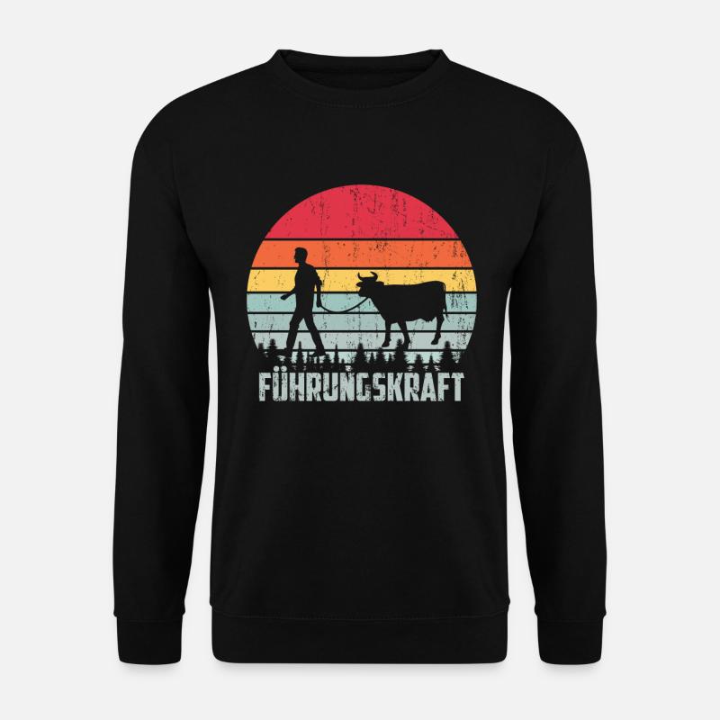 FÜHRUNGSKRAFT KUH - Unisex Pullover - Schwarz