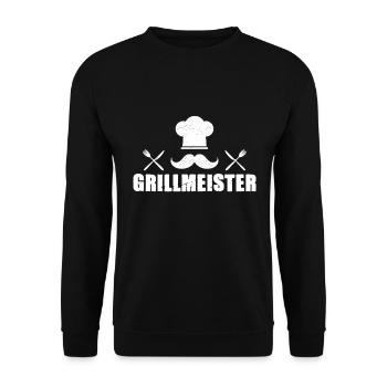 Ich bin Grillmeister - Unisex Pullover - Schwarz - Vorne - Alina (178cm) & Michal (187cm)