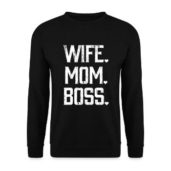 Femme mère patron - Sweat-shirt Unisexe - noir - Devant - Alina (178cm) & Michal (187cm)