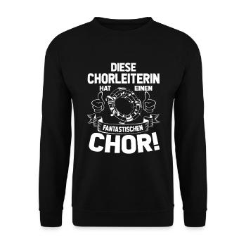 diese chorleiterin hat einen fantastischen chor! - Unisex Pullover - Schwarz - Vorne - Alina (178cm) & Michal (187cm)