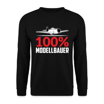100% MODELLBAUER - Unisex Pullover - Schwarz - Vorne - Alina (178cm) & Michal (187cm)