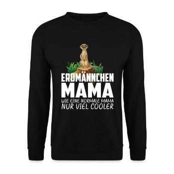 ERDMÄNNCHEN MAMA - Unisex Pullover - Schwarz - Vorne - Alina (178cm) & Michal (187cm)