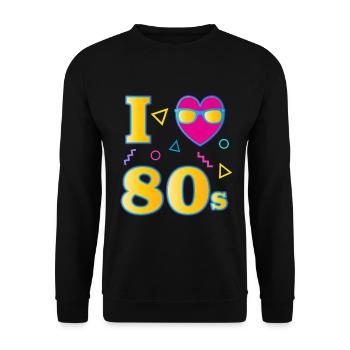 I love 80s - 80s - Unisex Sweatshirt - black - Front - Alina (178cm) & Michal (187cm)