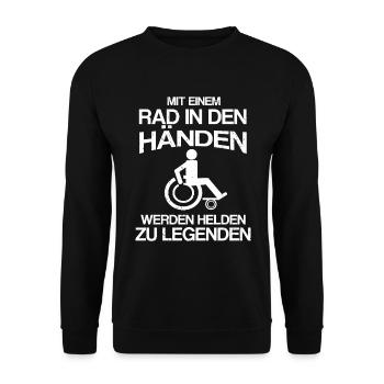 MIT EINEM RAD IN DEN HÄNDEN - Unisex Pullover - Schwarz - Vorne - Alina (178cm) & Michal (187cm)