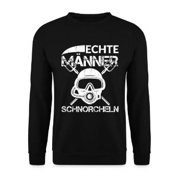 ECHTE MÄNNER SCHNORCHELN - Unisex Pullover - Schwarz - Vorne - Alina (178cm) & Michal (187cm)