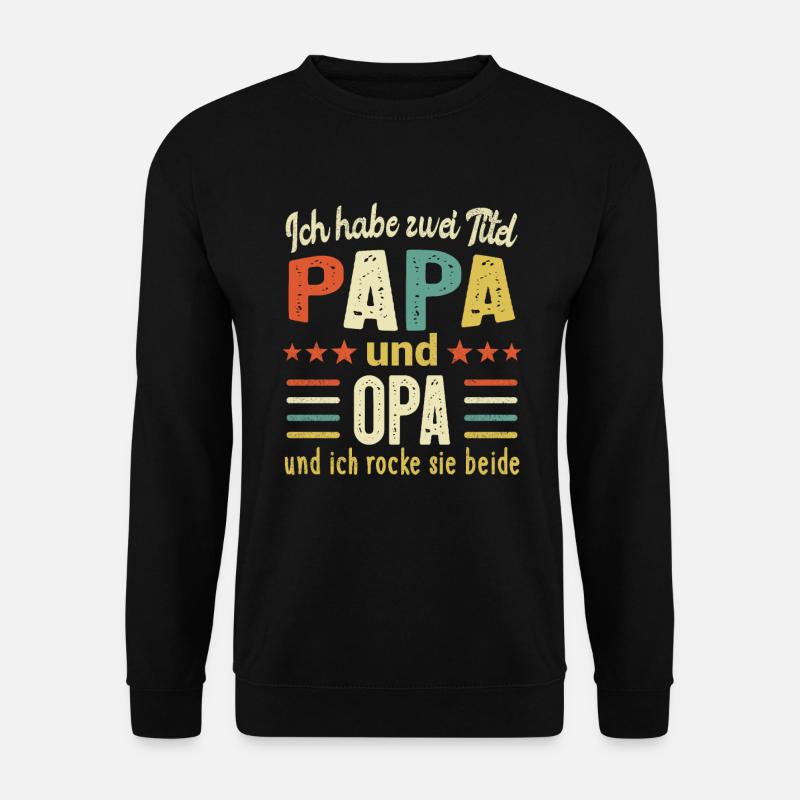 Retro Papa und Opa Vatertrag Bester Vater Geschenk - Unisex Pullover - Schwarz