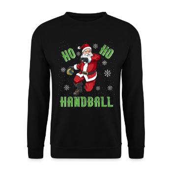 Ho Ho Handball Santa Claus handball coach - Unisex Sweatshirt - black - Front - Alina (178cm) & Michal (187cm)