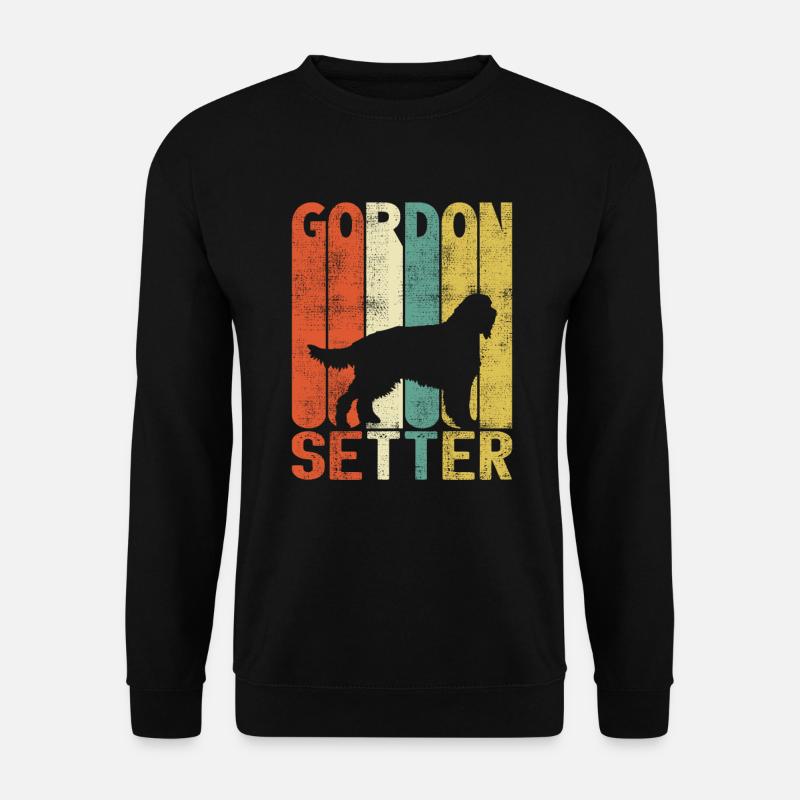 Retro Gordon Setter Schottische Jagdhund Geschenke - Unisex Pullover - Schwarz