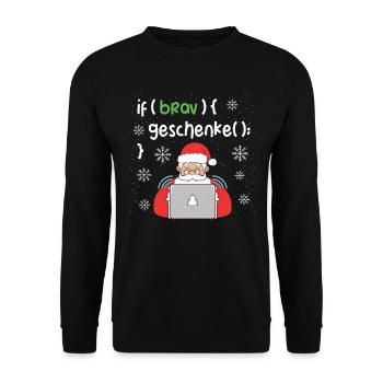 Lustiges Programmierer Weihnachten Coding Geschenk - Unisex Pullover - Schwarz - Vorne - Alina (178cm) & Michal (187cm)