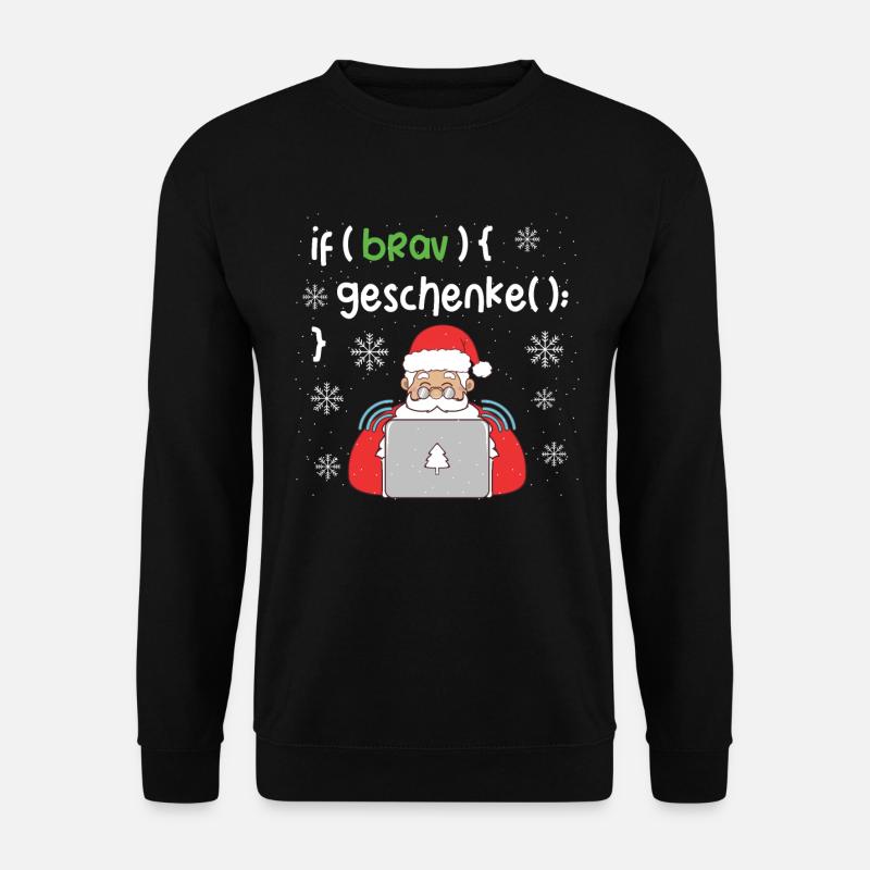 Lustiges Programmierer Weihnachten Coding Geschenk - Unisex Pullover - Schwarz