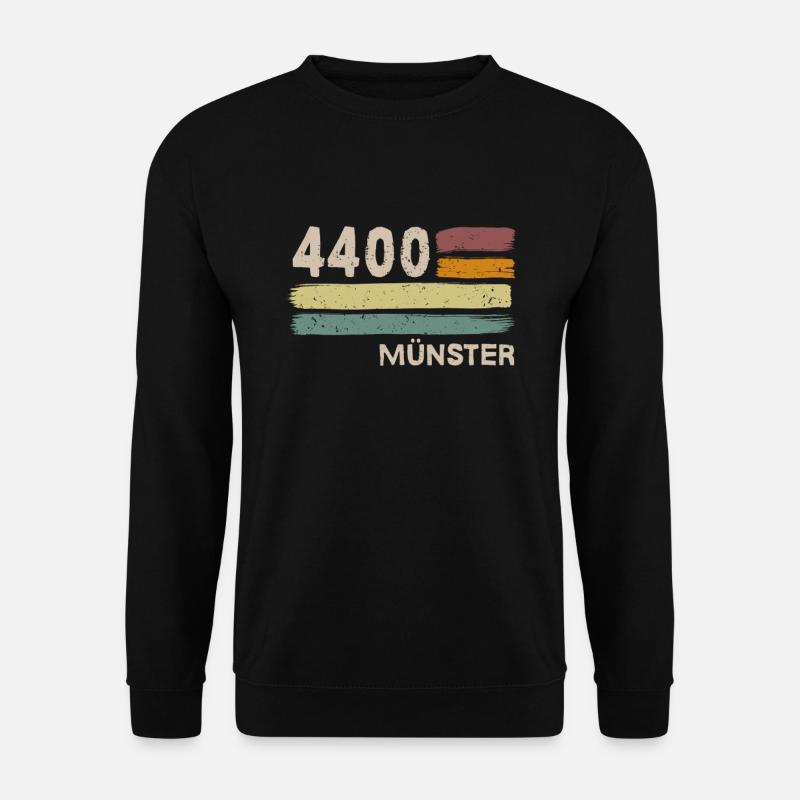4400 Münster Retro Postleitzahlen Alte PLZ Vintage - Unisex Pullover - Schwarz