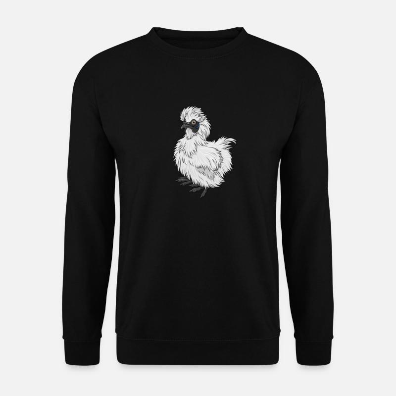 Seidenhuhn Hühner Huhn Ei Züchter Geschenk - Unisex Pullover - Schwarz