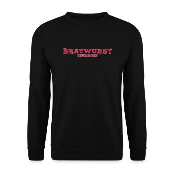 Bratwurst Thüringen selber machen Bratwurstrezepte - Unisex Pullover - Schwarz - Vorne - Alina (178cm) & Michal (187cm)