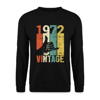 Retro 1972 Birthday Shaka Vintage 70's Gift - Unisex Sweatshirt - black - Front - Alina (178cm) & Michal (187cm)