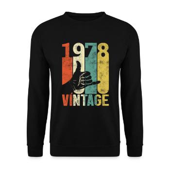 Retro 1978 Birthday Shaka Vintage 70's Gift - Unisex Sweatshirt - black - Front - Alina (178cm) & Michal (187cm)